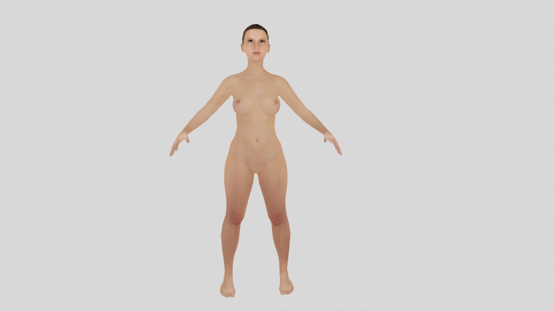 The female character is textured has bones and is ready for animation. 
A good base mesh allows you to save time with good proportions, clean topology and clean paint weight. This model was designed for use as a real-time asset in a videogame or simulation. This model is suitable for use in broadcast, high-res film , advertising, design visualization, forensic presentation,etc. Advanced Render . No plugins. It is rigged, and texture. The texture includes that of the eyes, eyelashes, eyebrows, hair, body, tongue, teeth. Ready for animation. You can easily edit the model for your projects. It is ready to use, just put it in your scene. 
Enviroments and lighting setups are not included, but let me know if you want them.
If you have any queston about format , contact me please.
Please don't forget to rate the model, for us it is very important :)
Total number of polygons: 20608 3d model