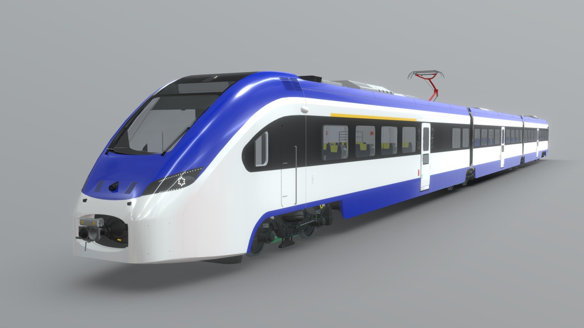 Original design of a long-distance train meant for intercity transport. 
Full Interior - Intercity EMU Train [Full Interior] - Buy Royalty Free 3D model by KolorowyAnanas 3d model