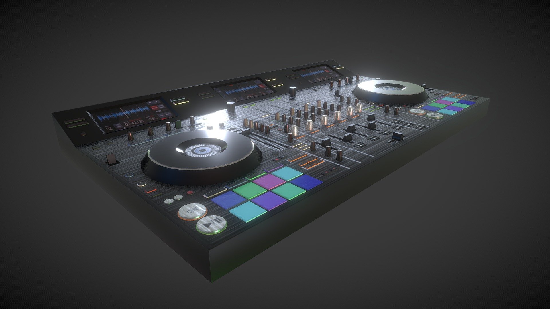 Created in 3DS MAX - Textured in Substance Painter - Pioneer DDJ-RZX 4-Deck Auido/Vidual DJController - 3D model by Charlie Addison (@ca304028) 3d model