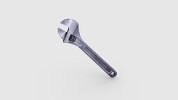 Cartoon wrench screw, tools, wrench, spanner, service, handle, worker, tool, machine, lever, maintenance, lowpolymodel, workman, handpainted, cartoon, stylized, industrial, taut