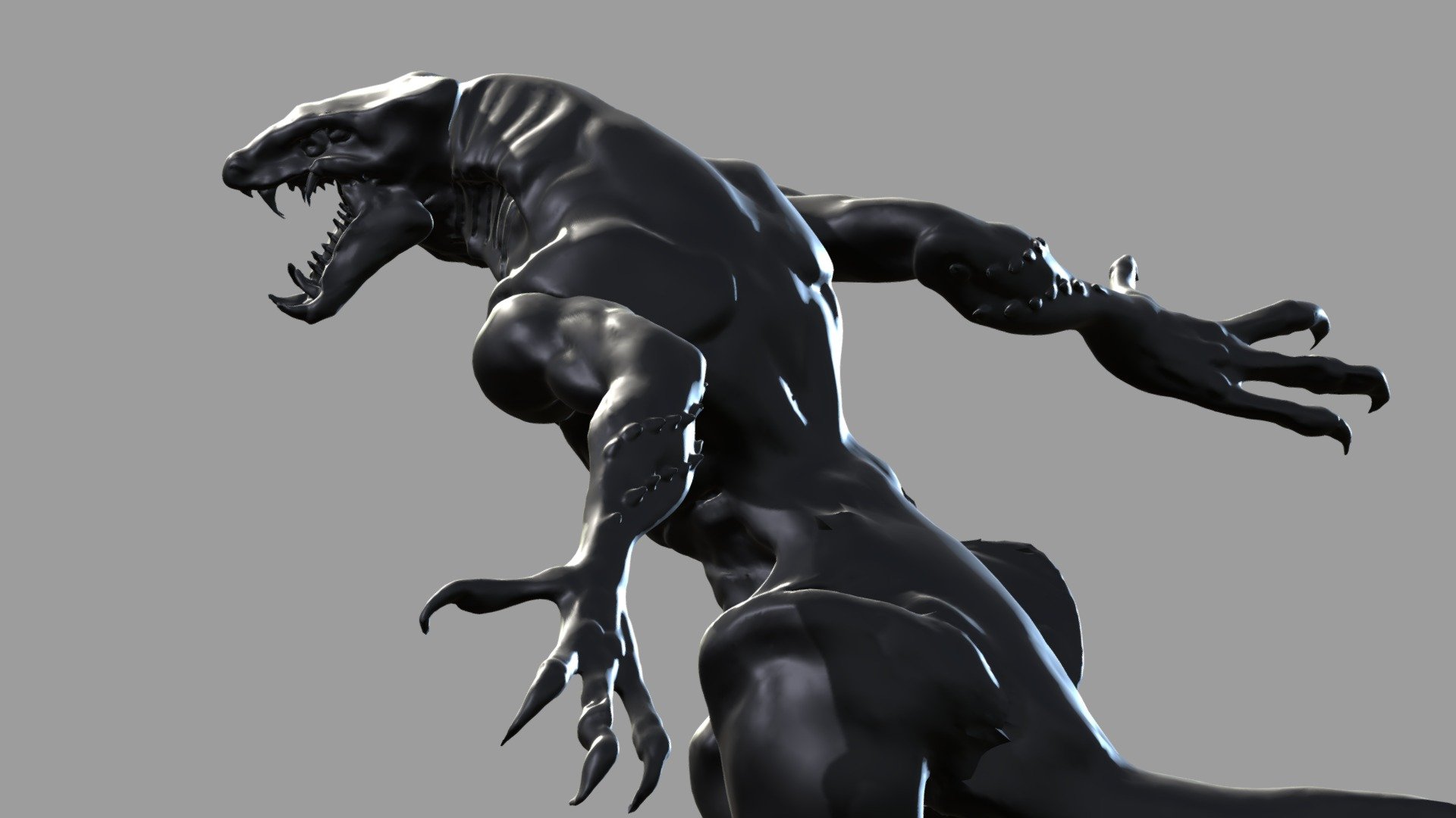 Alien Reptile man made in Sculptris 3d model