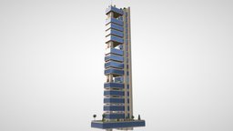 Building (Low Poly) trees, office, tower, games, urban, obj, architechture, evironment, low-poly-model, low, poly, building