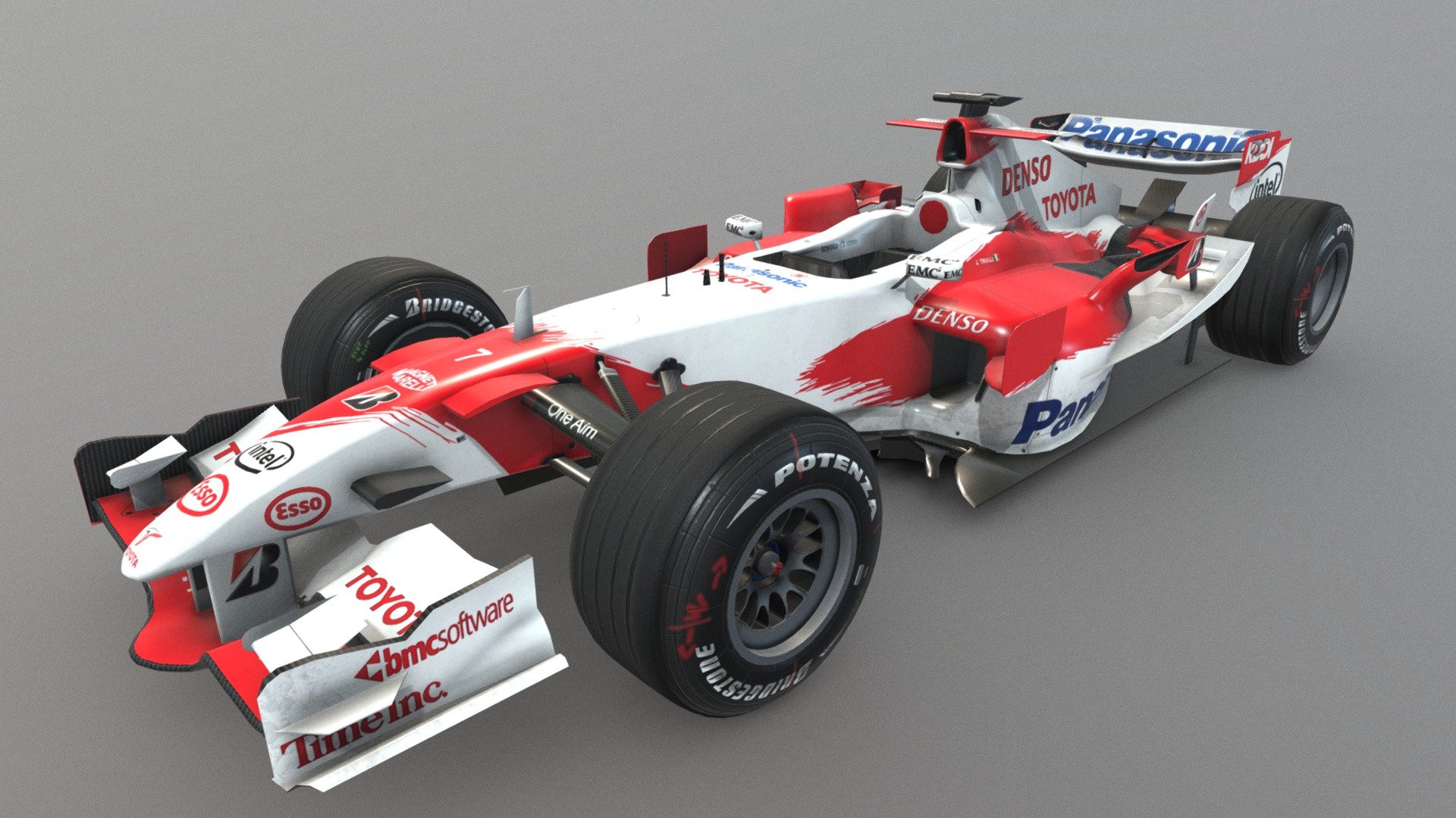 Toyota F1 car from 2006 as included in the F1 2006 mod by CTDP.

Textures: Dahie - Toyota TF106 (2006) - 3D model by Cars & Tracks Development Project (@ctdp) 3d model