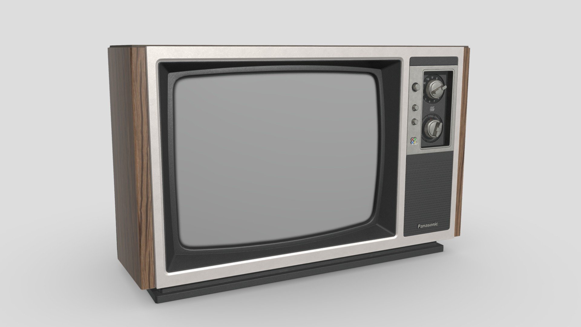 A high-poly model of a vintage Panasonic television set. TV set textures are in 4K resolution and the cable texture is in 1K resolution 3d model