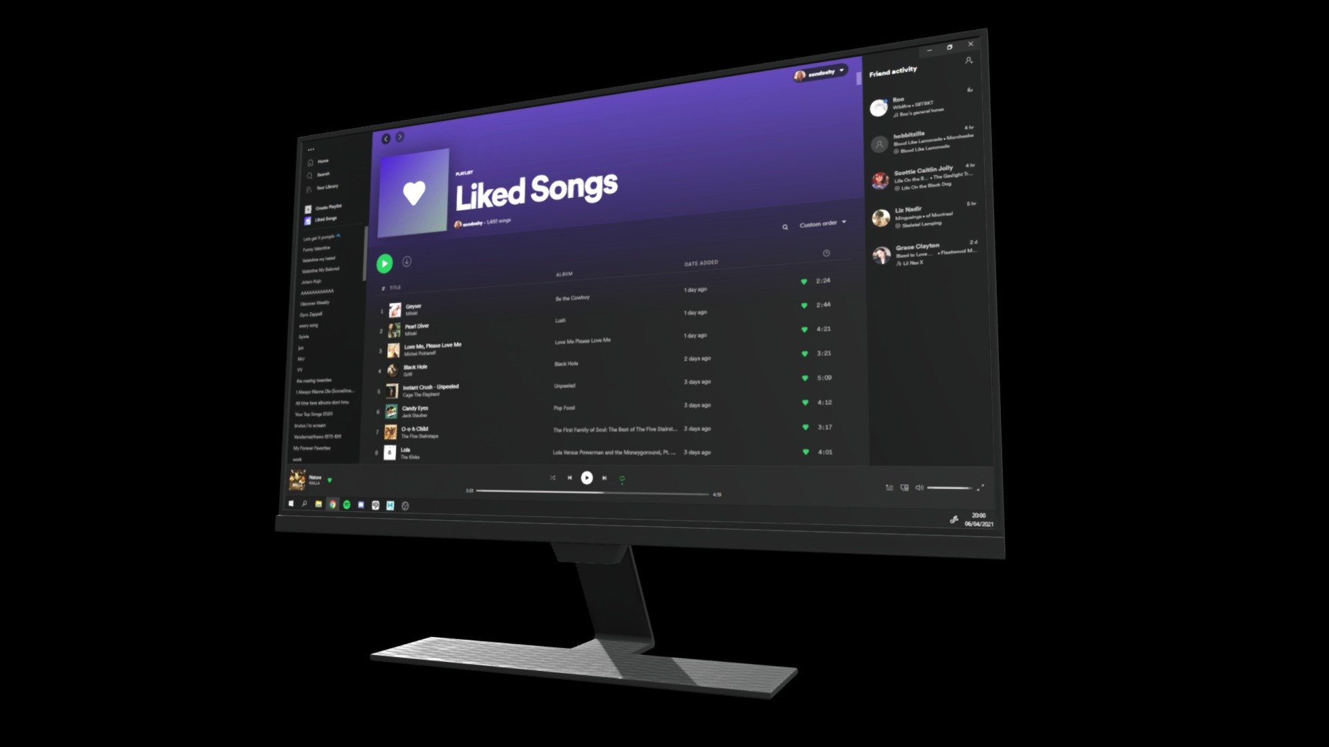 Monitor displaying spotify, for specialised 3D project - Monitor - 3D model by sonyadarby 3d model