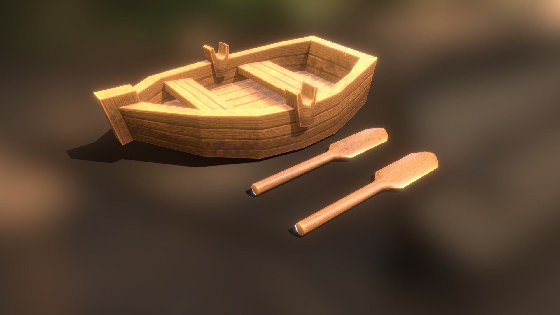 Beautiful stylized handpainted game prop Pirate rowing boat.

Additional file: Clean texture for a model with new wood for the boat 3d model