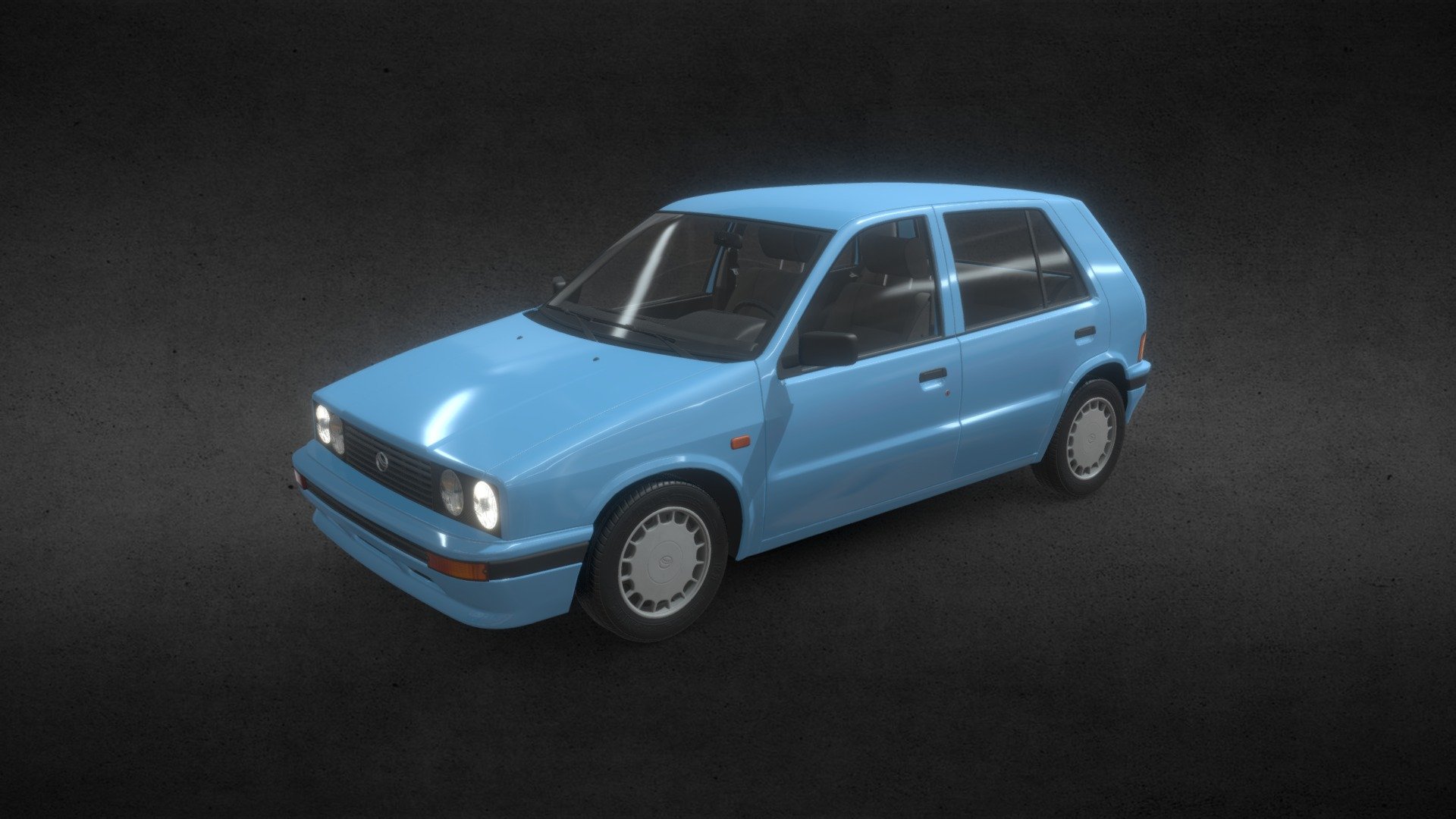 1980s-styled car for Unreal Engine Marketplace and Unity Store - 1980s Hatchback Car - 3D model by lyoshko 3d model