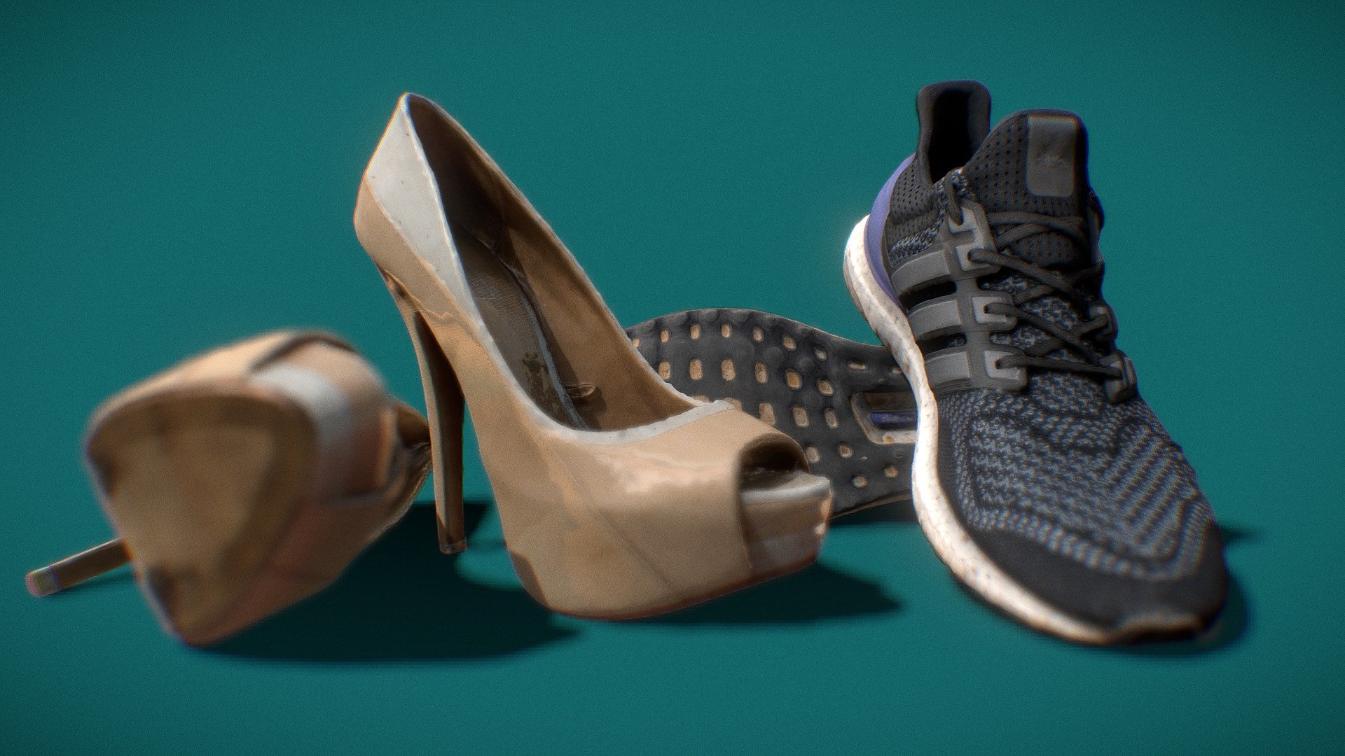 HIgh Heels &amp; Running Shoes . Photogrammetry 3d model