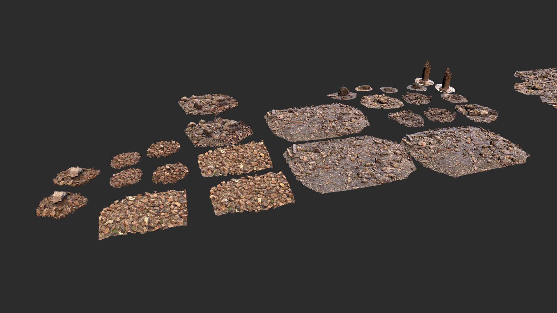 This pack includes 16 unique scans of barnacle covered bricks, seaweed covered pier stumps and barnacle covered rocks with wood debris. Zip folder included with the FBX mesh files and textures 3d model