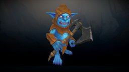 Stylized Fantasy Gremlin Thief rpg, small, mmo, thief, gremlin, rts, brutal, fbx, cape, moba, cowl, weapon, character, handpainted, lowpoly, axe, creature, animation, stylized, fantasy, rogue, gameready