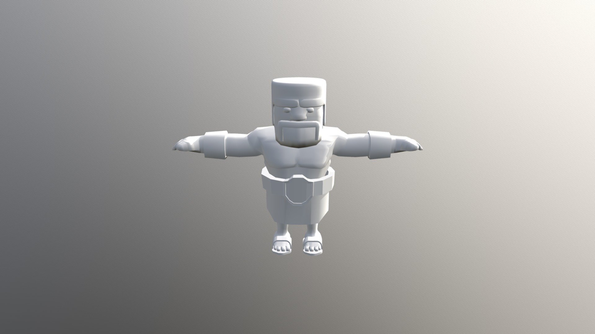 Clash of Clans Barbarian (Untextured) - Clash of Clans Barbarian (UnTextured) - 3D model by Colabear 3d model