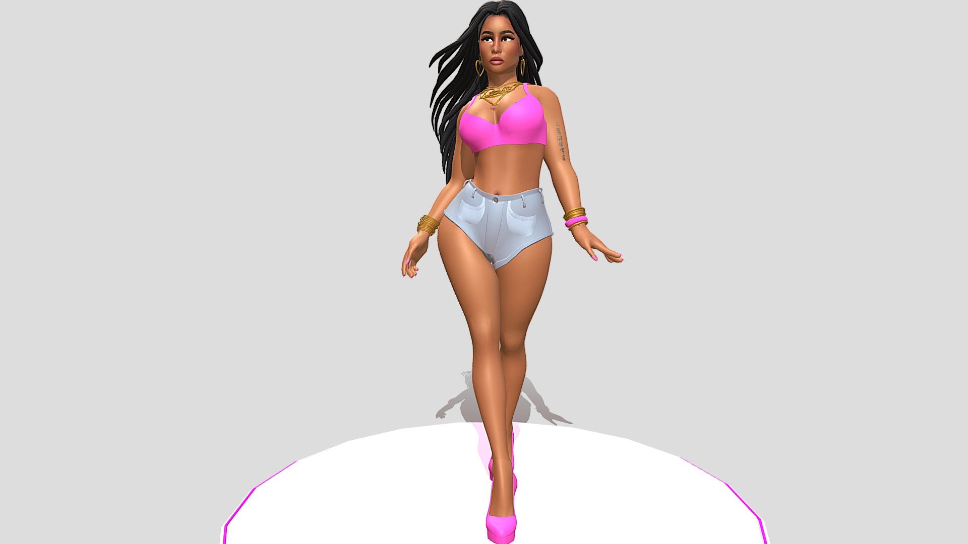 Stylized Nicki Minaj - 3D model by Mario Hoevel (@MarioHoevel) 3d model