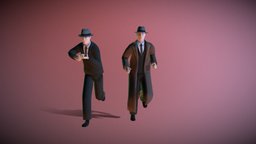 Stylized Detective Optimised Version police, hat, people, coat, officer, gentleman, men, investigator, detective, suits, sleuth, character, man, human, male, person, guy, dude, kommisar
