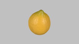 Lemon Fruit (low-poly) food, fruit, xnormal, nature, lemon, realitycapture, photogrammetry, photoshop, blender, zbrush