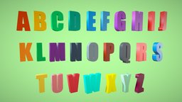 Alphabet Numbers Pack 3D blend, obj, fbx, alphabet, fonts, abcd, low-poly-model, symbols, numbers, glb, 3d, a-z