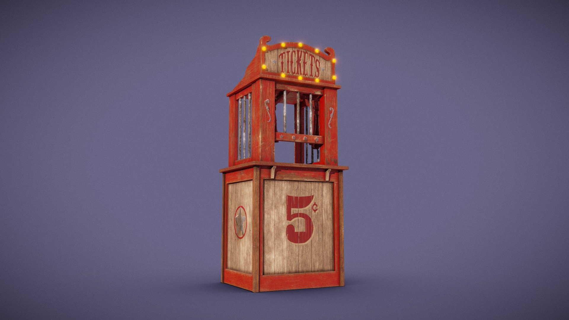 This was created in 2 days for a university external art test. hope you like it.
Very well optimised with only 5.1k tris - 1940's Horror Ticket booth - Buy Royalty Free 3D model by Fred Drabble (@FredDrabble) 3d model