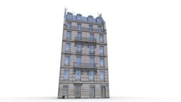 Paris Classical Building paris, realistic, old, europe, townhouse, parisian, appartament, low-poly, game, texture, lowpoly, gameasset, house, building, textured