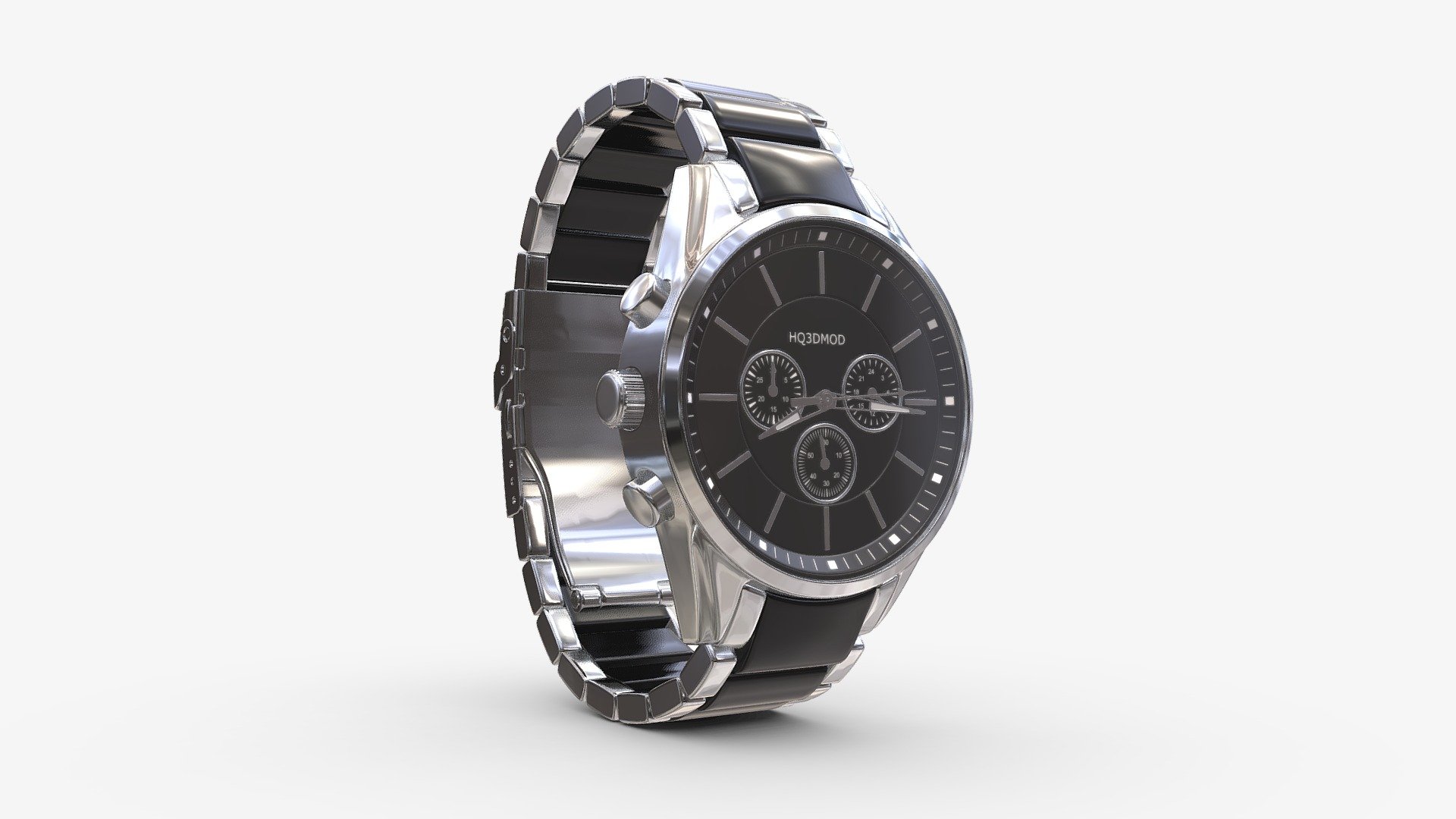 Wristwatch with Steel Bracelet 01 - Buy Royalty Free 3D model by HQ3DMOD (@AivisAstics) 3d model