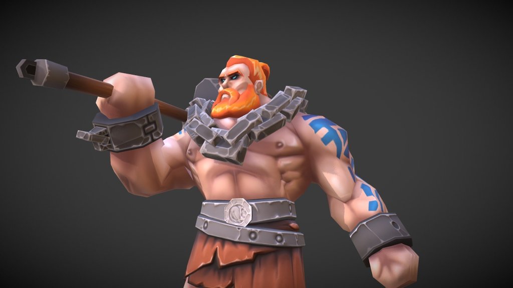 Viking model for an unpublished project - Idle animation - Viking - 3D model by GATS 3d model