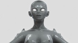 Daemon Girl Lowpoly Baked Normals