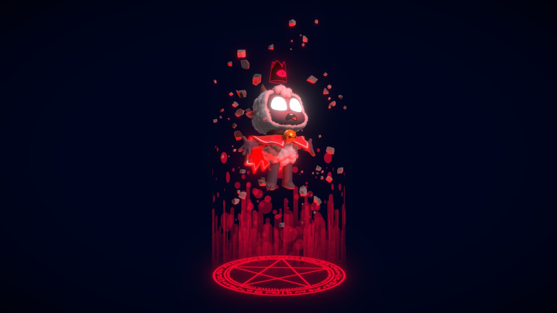 I've been very inspired by the recently released Cult of the Lamb, the game has such a wonderful artstyle and I love it's character designs aswell as the gameplay :)

Really proud of how this one turned out, hope you enjoy it aswell ;) - Leader of the Cult (Cult of the Lamb Fanart) - 3D model by creativecipher 3d model