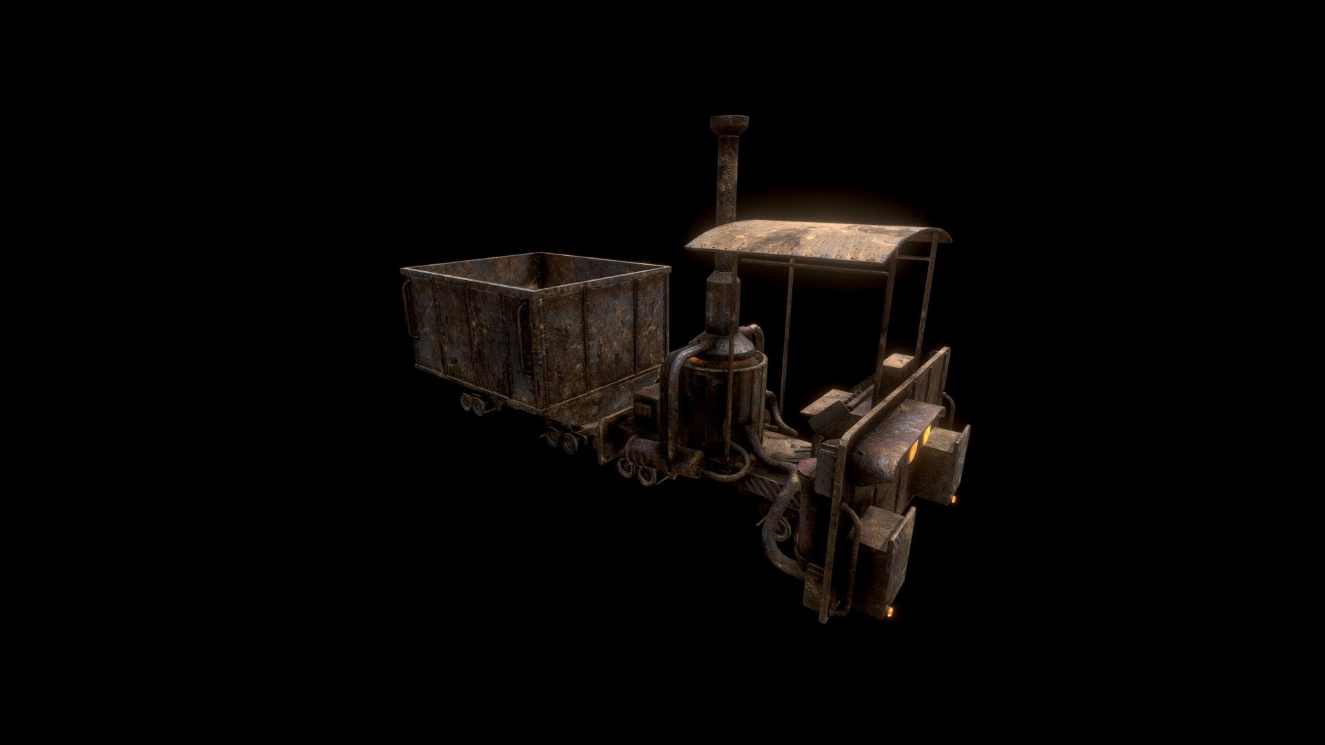 Old Rail Cart for VR Animation EXT - Old Rail Cart - 3D model by yionguon 3d model