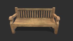 Bench 03 Generic Low Poly PBR Realistic wooden, style, plank, bench, exterior, rust, realtime, worn, vr, park, ar, dirty, outdoor, seating, realistic, old, iron, destroyed, lods, asset, pbr, lowpoly, design, street, gameready, moderm