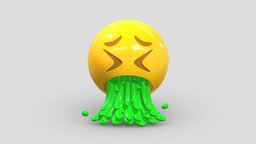 Apple Face Vomiting face, set, apple, messenger, smart, pack, collection, icon, vr, ar, smartphone, android, ios, samsung, phone, print, logo, cellphone, facebook, emoticon, emotion, emoji, chatting, animoji, asset, game, 3d, low, poly, mobile, funny, emojis, memoji