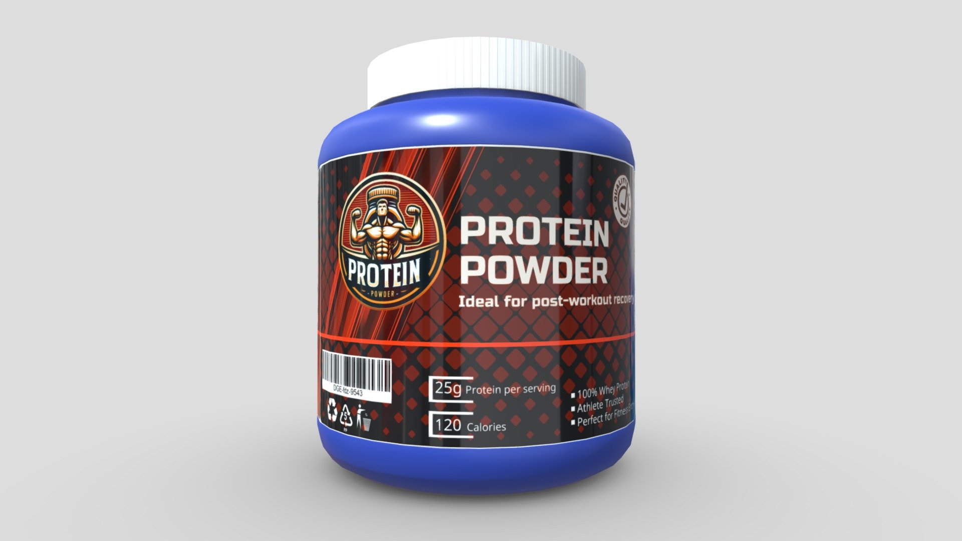 Protein Powder, perfect for all sorts of projects. The label is custom-made so there is no worries about any trademark or copyright issues 3d model