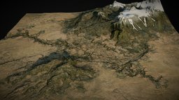 Experimental Biome 01 world, landscape, terrain, cg, river, mountain, vr, realistic, procedural, heightmap, 3dtree, gaea, 3dprint, game, conceptart, model