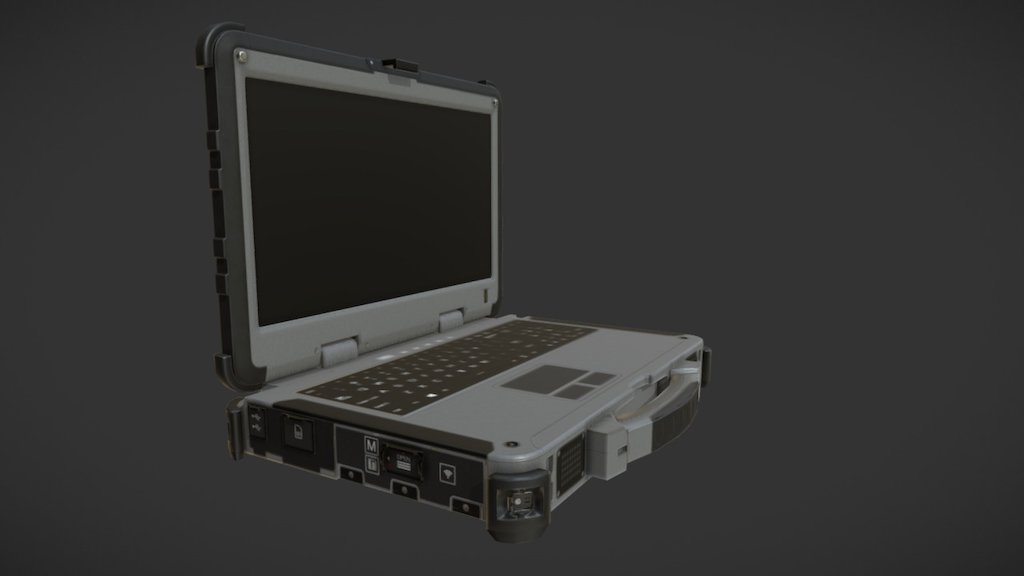 Game Asset crated with Blender and texured with Substance Painter

6417 Tris in Blender 
3 texture sets + a texture fot the scren - Game Asset Military Laptop - 3D model by Ivan_Kukucov 3d model
