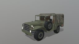 Dodge WC51 tree, ww2, army, dodge, low-poly, asset, game, vehicle, lowpoly, model, car