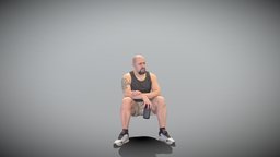 Athletic man sitting with water bottle 398 cute, style, archviz, scanning, people, sitting, visualization, photorealistic, sports, fitness, quality, realism, workout, malecharacter, bald, peoplescan, male-human, sportswear, squatting, realitycapture, photogrammetry, lowpoly, scan, man, male, bottle, highpoly, squats, scanpeople, deep3dstudio, noai