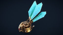 Stylized Magic Compass compass, steampunk, mechanical, spirit, crystal, dishonored, mechanism, tool, witchcraft, navigation, alchemy, navigator, freemodel, substancepainter, blender, pbr, lowpoly, gameasset, stylized, magic, gameready