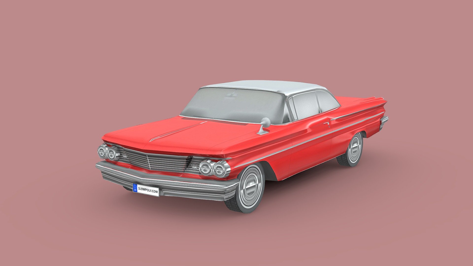 Toyota yaris 2020 low poly cars, nice detail with high quality 4000px textures, nice topology and clean mesh - Pontiac Ventura Coupe 1960 - Buy Royalty Free 3D model by slowpoly 3d model