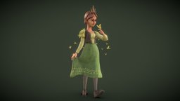 Princess fairytale, character, lowpoly, female