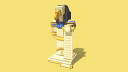 Statue of the God of Knowledge egypt, god, statue, knowledge, blockbench, minecraft, lowpoly, gold