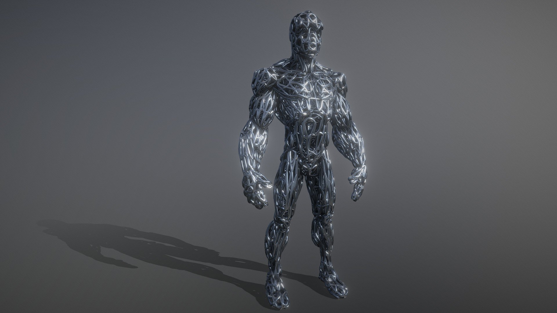 Sience-fiction human male wire cyborg - WIRE-CYBORG - Buy Royalty Free 3D model by Kempfgrafik 3d model