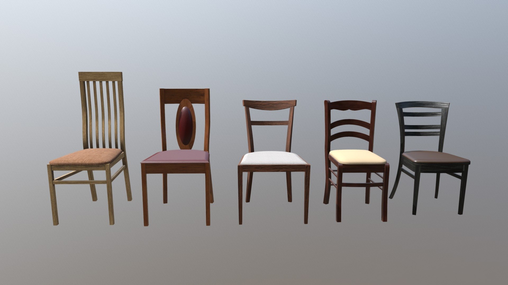 A set of wooden chairs. Material wood. Seat covers leather and fabric.
In the kit: Textures Unreal Engine 2048 x 2048. Textures Vray 2048 x 2048. Textures Unity 2048 x 2048. File FBX 3d model