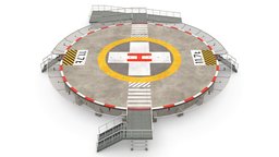 Helipad Medical Concrete Circular Elevated J airport, round, aircraft, game-ready, heliport, game-asset, helipad, lowpoly-gameasset-gameready, lowpolymodel, landingpad, landing-platform, coated, realtimeasset, realtime-ready, gameasset, helicopter, gameready, helicopter-landing-pad, helicopterpad, noai, helicopter-airport
