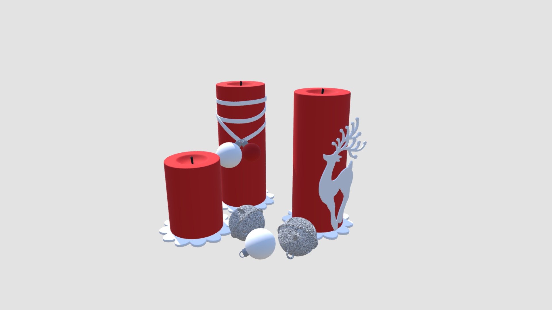 Highly detailed model of Christmas candles with all textures, shaders and materials. It is ready to use, just put it into your scene 3d model