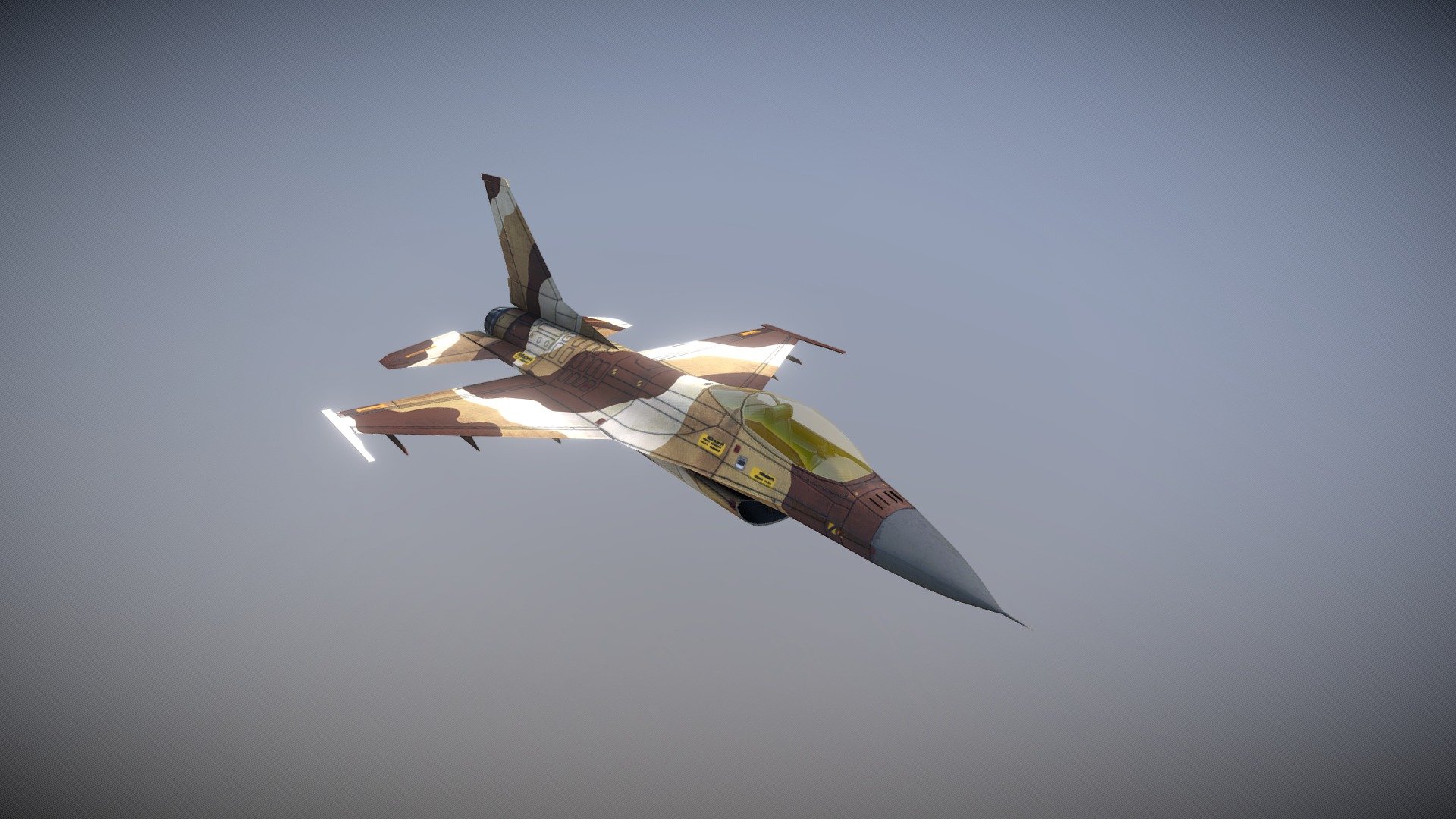Low Poly Model for the action. F 16 Is gonna fill your skies with might. Try it and have the coolest feeling 3d model