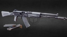 AK-107 rifle, army, unreal, firearm, ak, combat, assault-rifle, weapon, unity, asset, pbr, lowpoly, military, gameasset, gun, gameready, ak-107