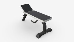  bench, adjustable, muscle, fitness, gym, equipment, exercise, training, iron, weight, workout, bodybuilding, strength, 3d, pbr, sport