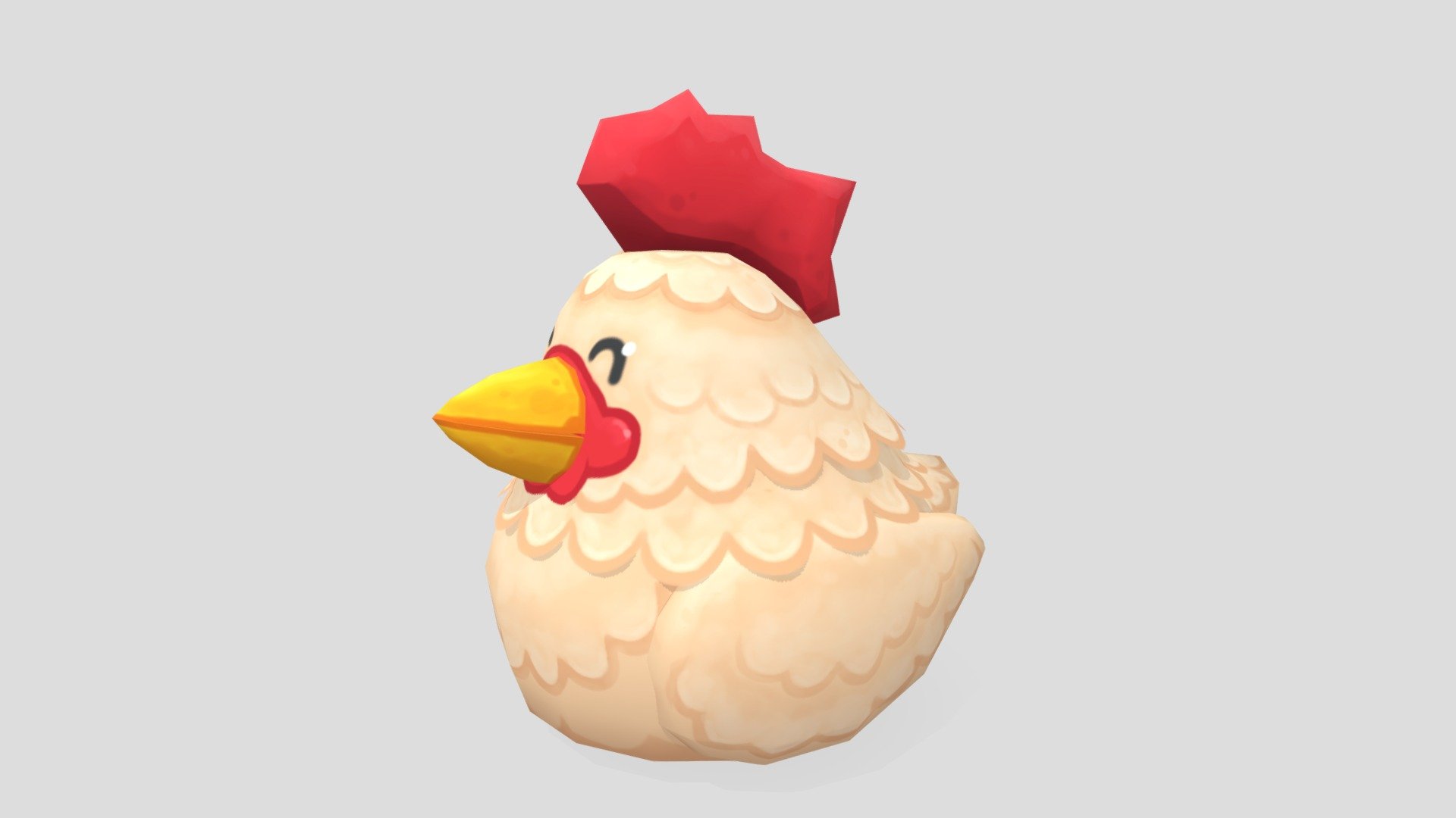 I just started working on some new animals for our game Farm Folks. Never having made an animal before, I started with something easy, so here's our new chicken!

Here's what they look like in game: https://twitter.com/thenameismitch/status/1225269008129130496

Feel free to come join us developers and our community on Discord!: discord.gg/QrCtDHN - Chicken - Farm Folks - 3D model by thenamesmitch 3d model