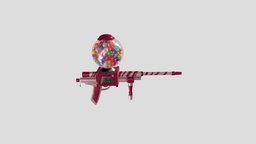 Gumball Gun cute, paintball, candy, machine, gumball, aesthetic, candyland, gumball-machine, candycane, weapon, gun, anime