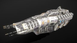 Seydlitz Class Carrier starship, spacecraft, carrier, game-ready, pbs, msgdi, asset, pbr, lowpoly, scifi, ship, space, spaceship, noai