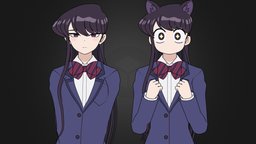 Komi Shouko komi-san, komi, 3d, blender, anime