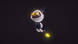 Alien cat cat, astronaut, alien, 3d, stylized