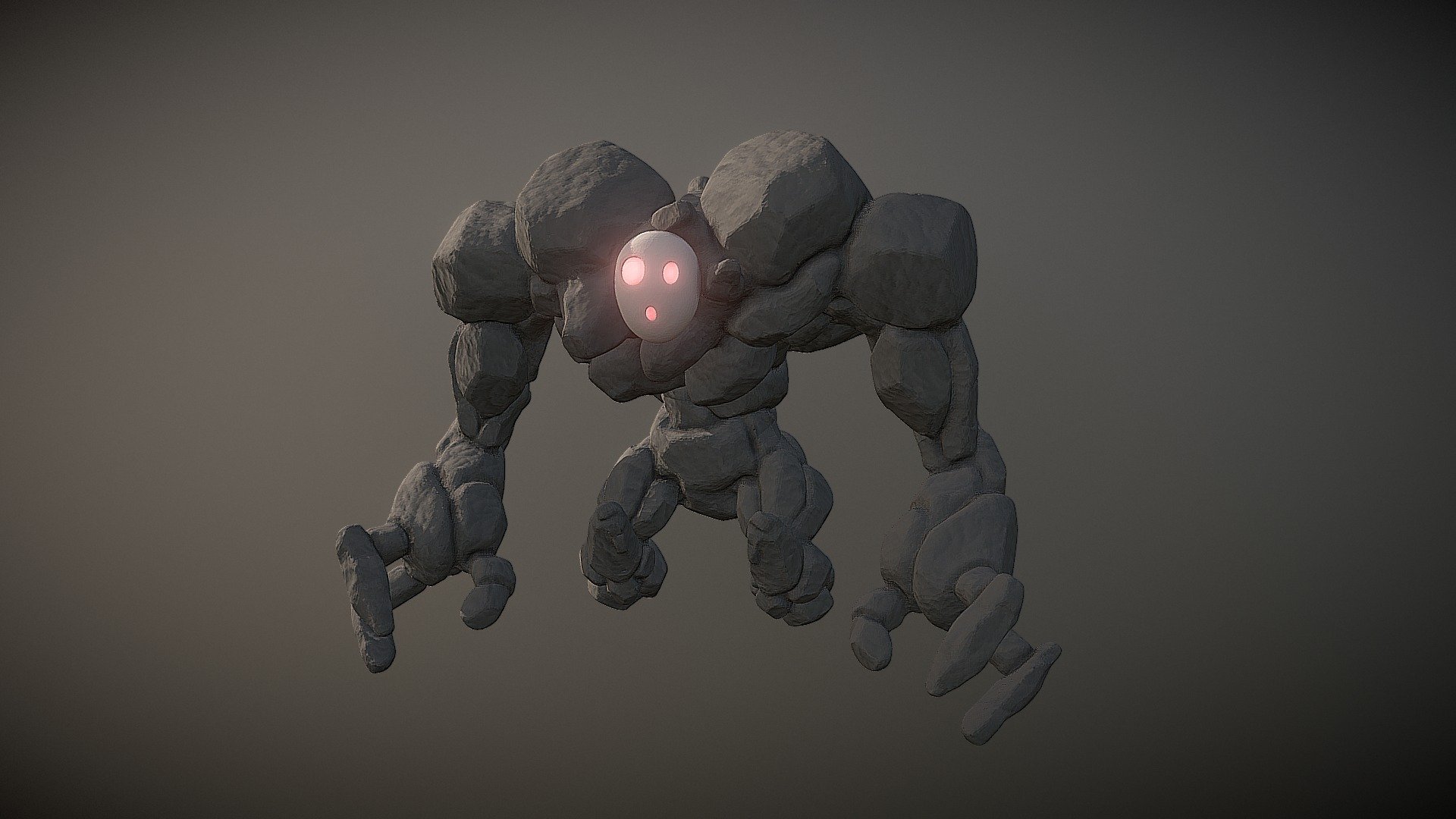 I think it's mask is vaguely reminiscent of the ones from Ragnarok Online, and the body is not very original, but I learned a lot! - 05 Sculpt January: Golem - 3D model by mvick13497 3d model